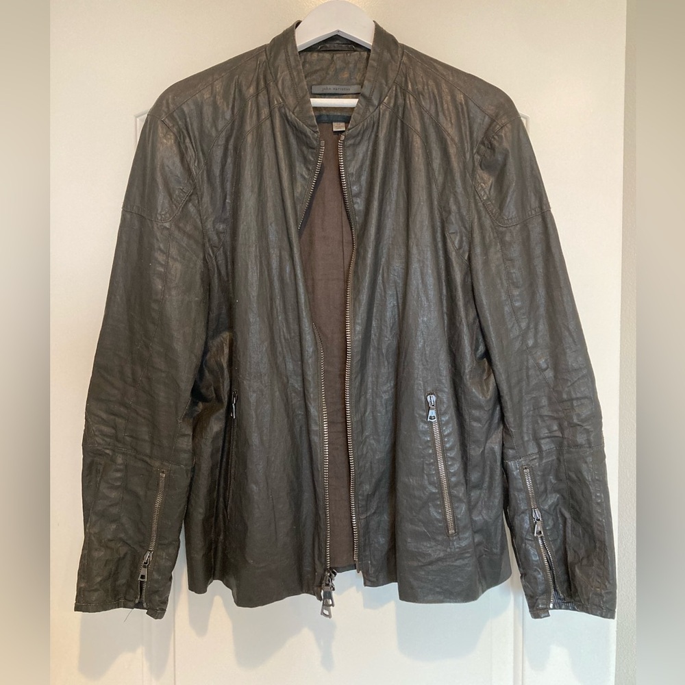 John Varvatos Linen Zip Up Jacket